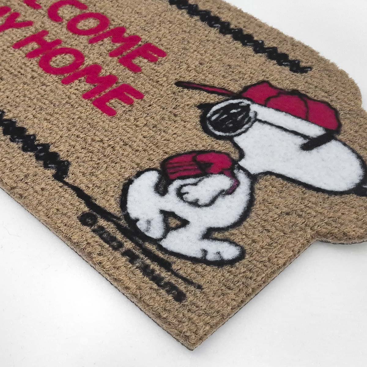 Zerbino antiscivolo a fantasia con Snoopy - Welcome beige