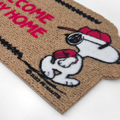 Zerbino antiscivolo a fantasia con Snoopy - Welcome beige