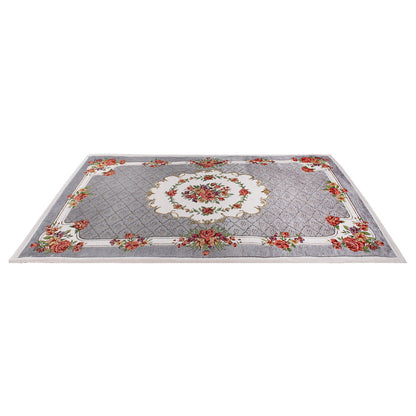Tappeto in ciniglia floreale 70x110 cm grigio