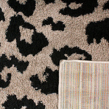 Tappeto animalier leopardato beige