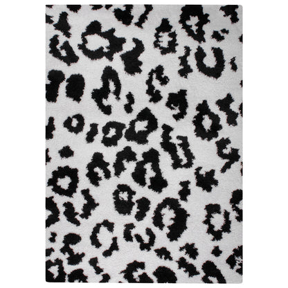 Tappeto animalier leopardato bianco