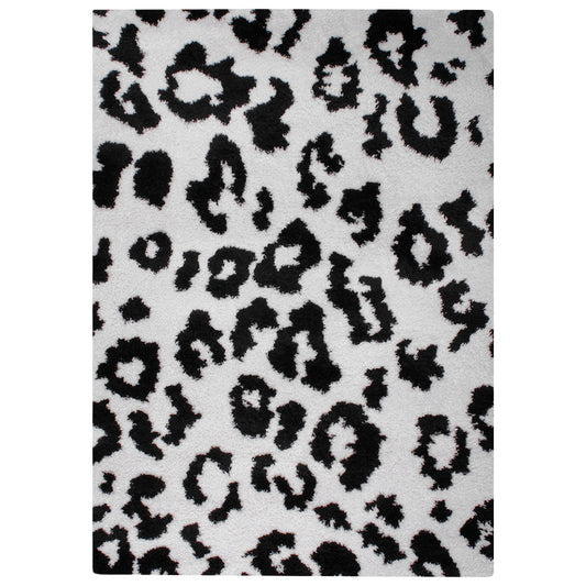 Tappeto animalier leopardato bianco