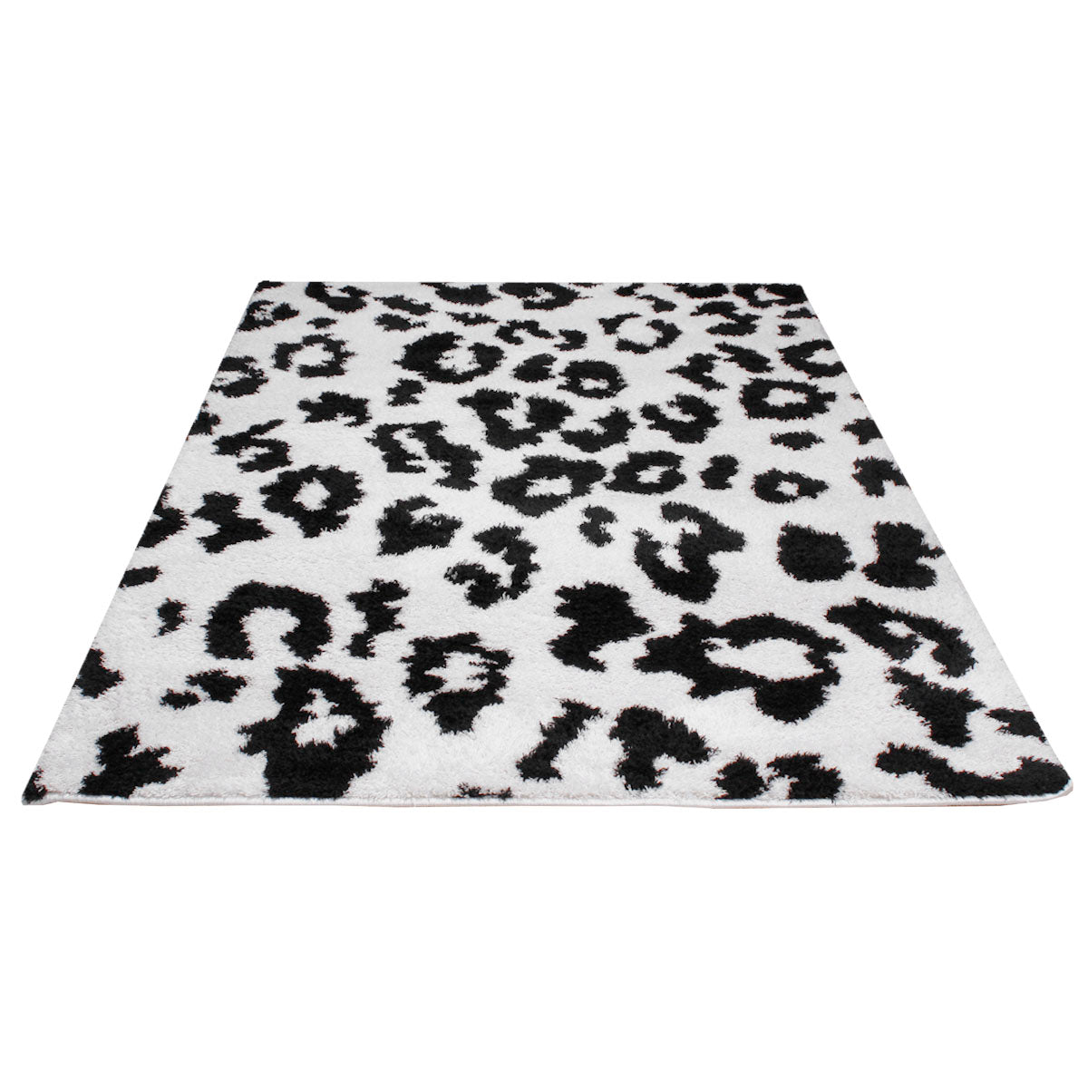 Tappeto animalier leopardato bianco
