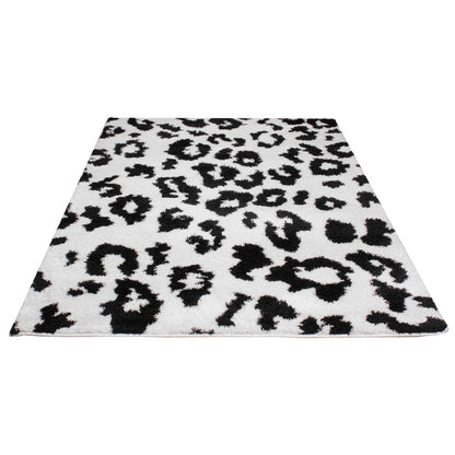 Tappeto animalier leopardato bianco
