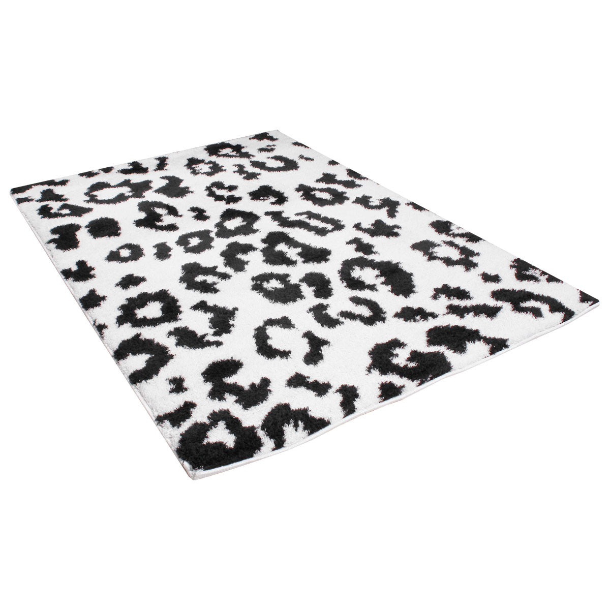 Tappeto animalier leopardato bianco