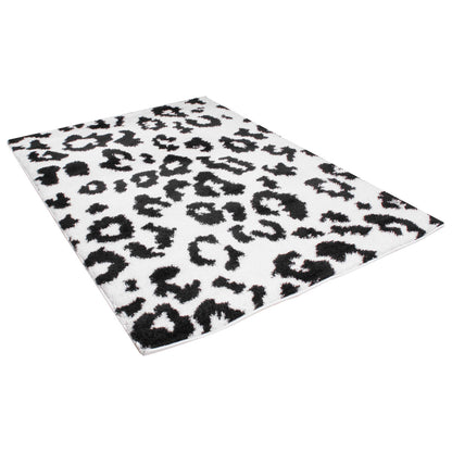 Tappeto animalier leopardato bianco