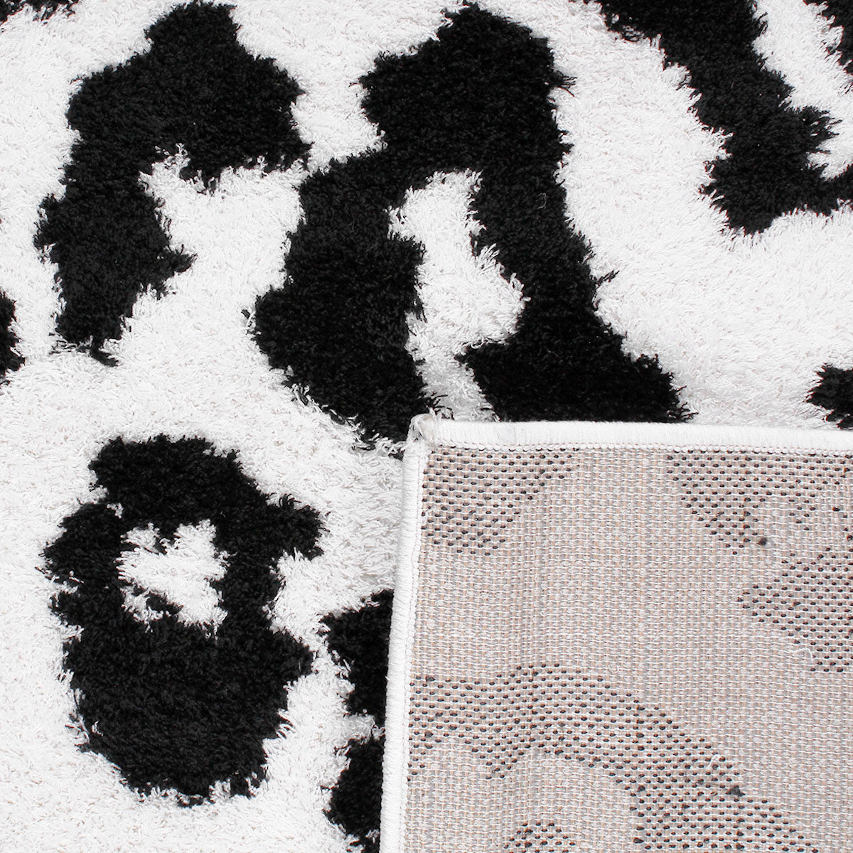 Tappeto animalier leopardato bianco