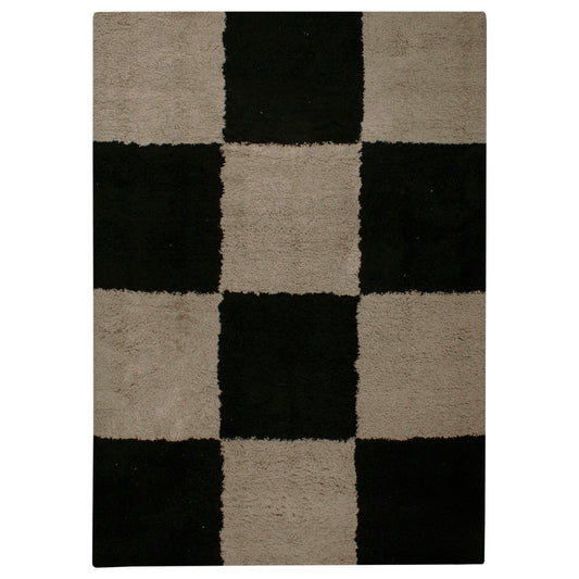 Tappeto quadroni beige e nero