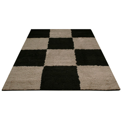 Tappeto quadroni beige e nero