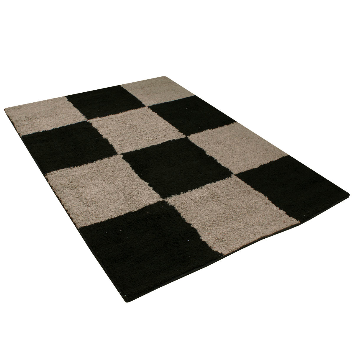 Tappeto quadroni beige e nero