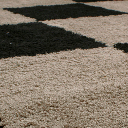 Tappeto quadroni beige e nero
