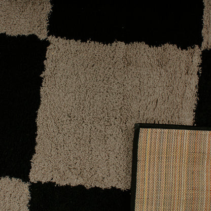 Tappeto quadroni beige e nero