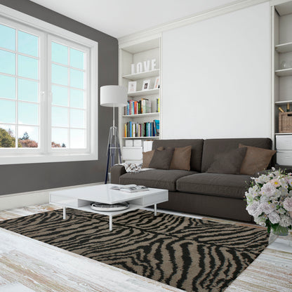 Tappeto animalier tigrato beige