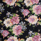Tessuto gobelin floreale nero