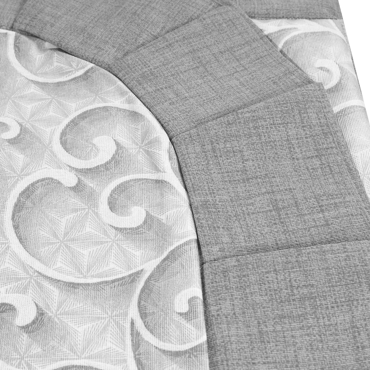 Tovaglia plastificata con riccio ghirigori grigio - 3D