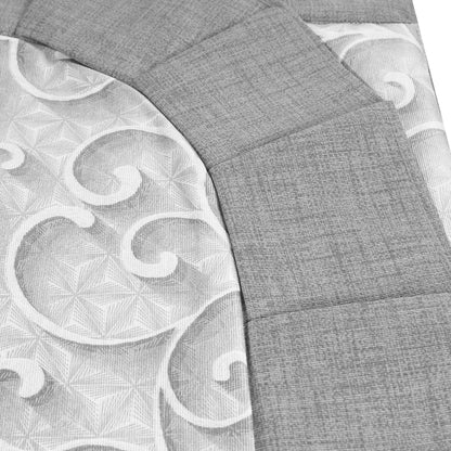 Tovaglia plastificata con riccio ghirigori grigio - 3D