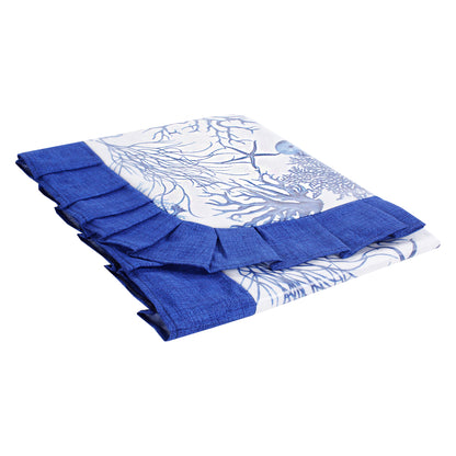 Tovaglia plastificata con riccio fantasia blu - CORALLI