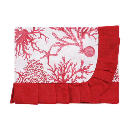 Tovaglia plastificata con riccio fantasia rosso - CORALLI