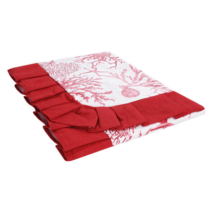 Tovaglia plastificata con riccio fantasia rosso - CORALLI