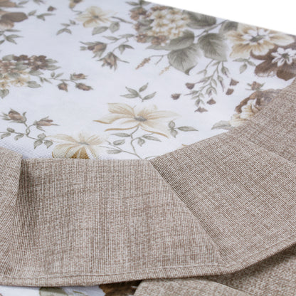 Tovaglia plastificata con riccio floreale beige - ALICE