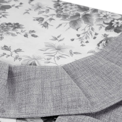 Tovaglia plastificata con riccio floreale grigio - ALICE