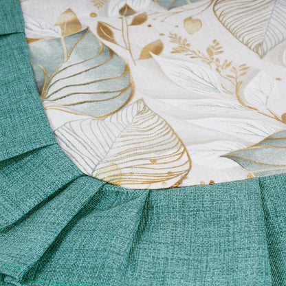 Tovaglia plastificata con riccio fantasia foglie verde - GINEVRA