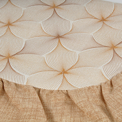 Tovaglia plastificata con riccio fantasia beige - GLITTERATA