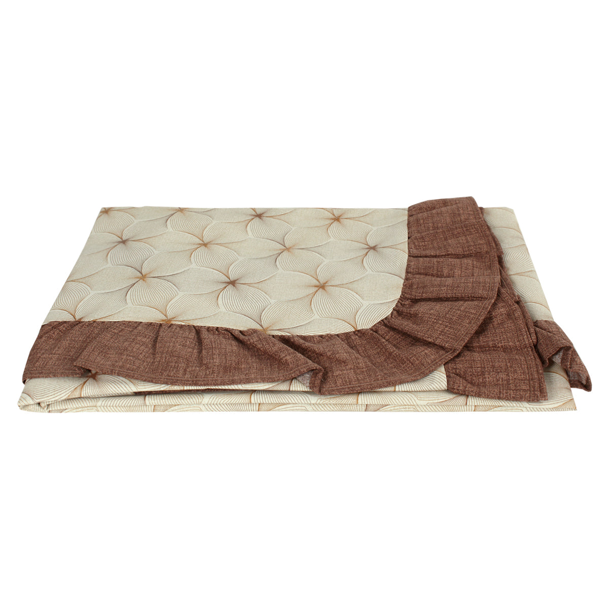 Tovaglia plastificata con riccio fantasia marrone - GLITTERATA