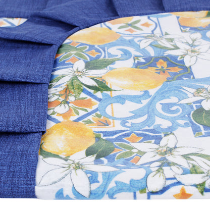 Tovaglia plastificata con riccio fantasia limoni blu - CAPRI