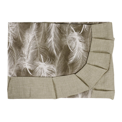 Tovaglia plastificata con riccio piume beige - SOFI
