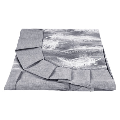 Tovaglia plastificata con riccio piume grigio - SOFI