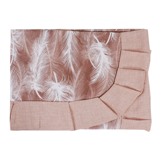 Tovaglia plastificata con riccio piume rosa - SOFI