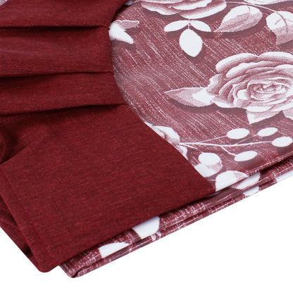 Tovaglia plastificata con riccio floreale bordeaux - CLARA