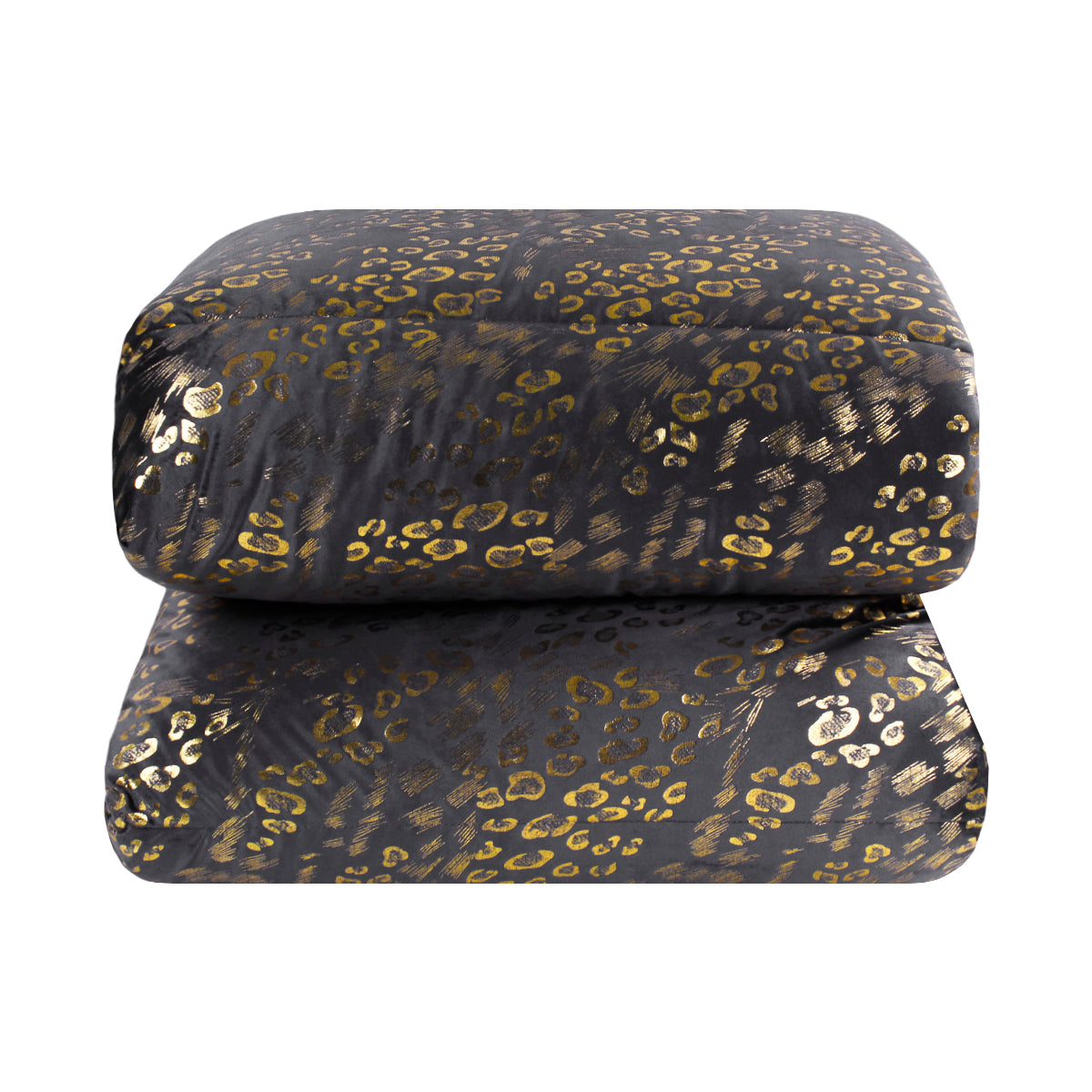 Piumone animalier oro in velluto grigio scuro