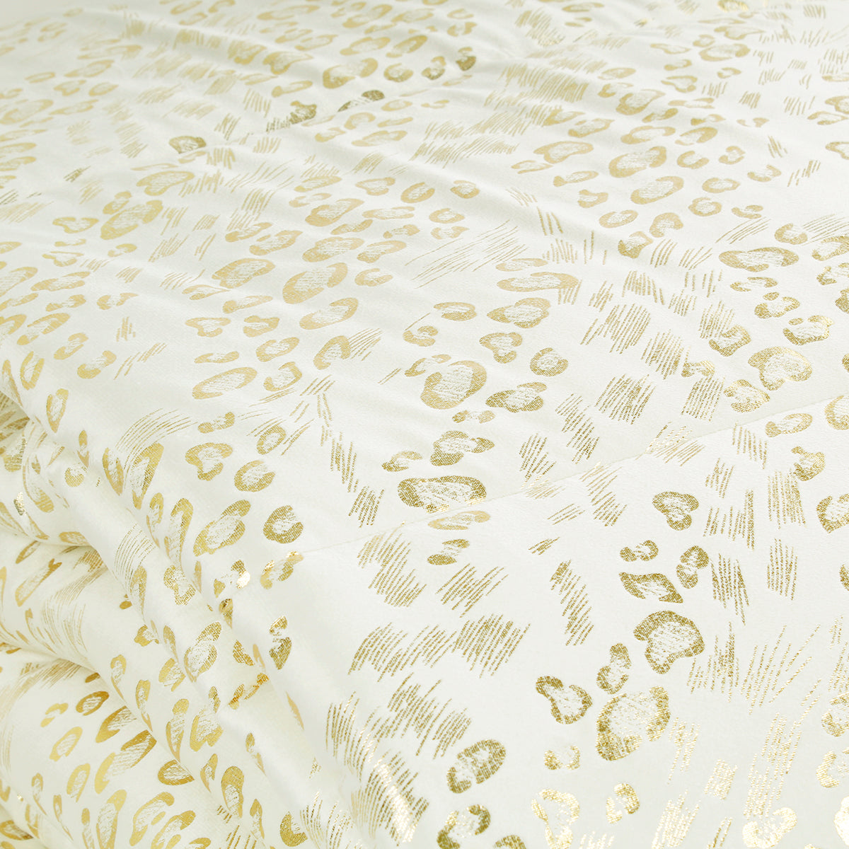 Piumone animalier oro in velluto panna