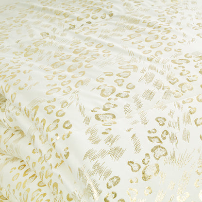 Piumone animalier oro in velluto panna
