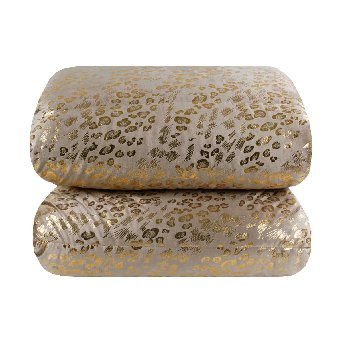 Piumone animalier oro in velluto beige