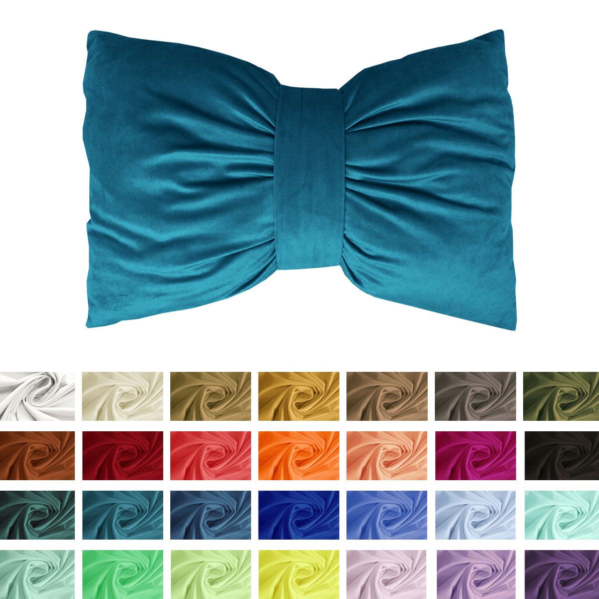 Cuscino fiocco in velluto tinta unita