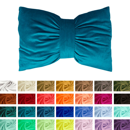 Cuscino fiocco in velluto tinta unita