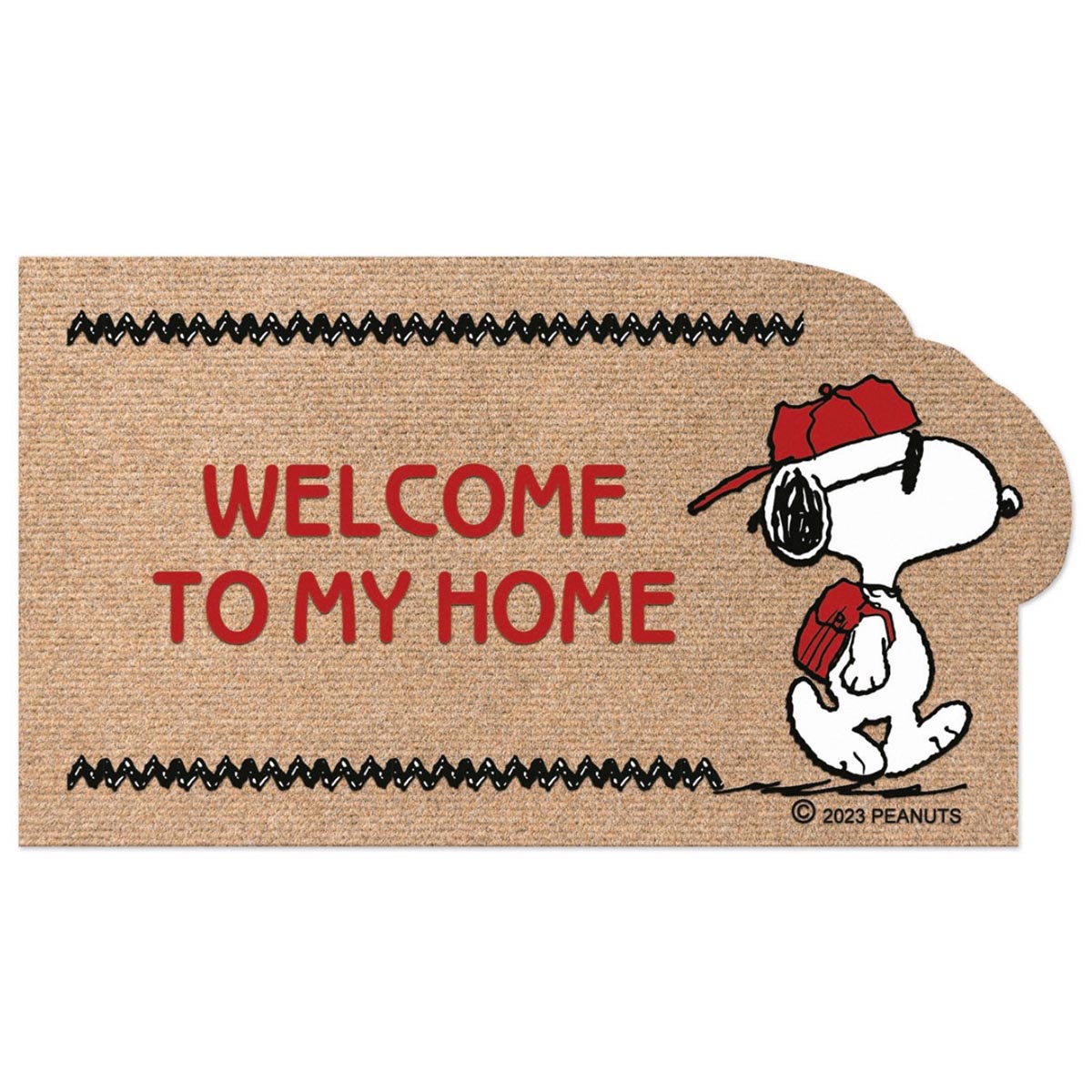 Zerbino antiscivolo a fantasia con Snoopy - Welcome beige