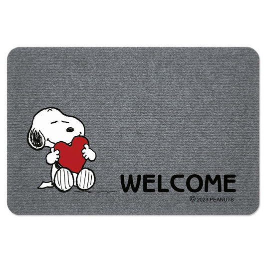 Zerbino antiscivolo a fantasia con Snoopy - Welcome grigio