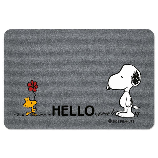 Zerbino antiscivolo a fantasia con Snoopy - Hello grigio